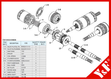 kupować Kawasaki Excavator NVK45 / DNB Hydraulic Pump Parts High Pressure and Long Life online manufacture