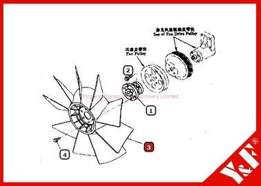 600-625-7620 Komatsu Excavator Parts , PC200-6 Cooling Fan Blade